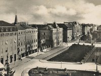 Trg kralja Aleksandra (današnji Trg Republike Hrvatske), Mažuranićev trg, oko 1930.-1935. godine